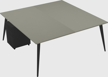 Shared rectangular office desk system