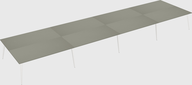 Shared rectangular office desk system