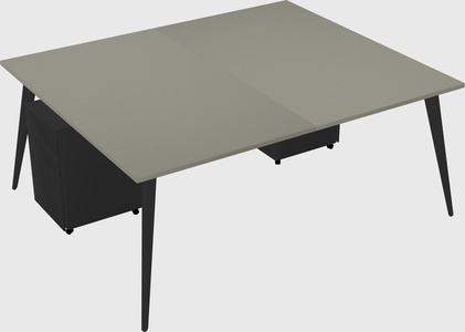 Shared rectangular office desk system