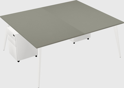 Shared rectangular office desk system