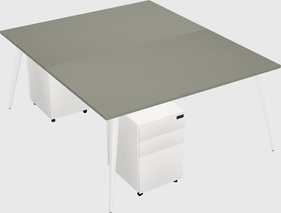 Shared rectangular office desk system