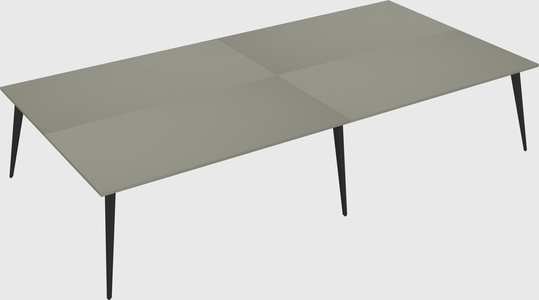 Shared rectangular office desk system