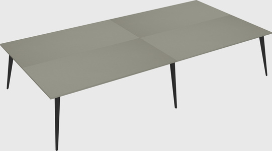 Shared rectangular office desk system