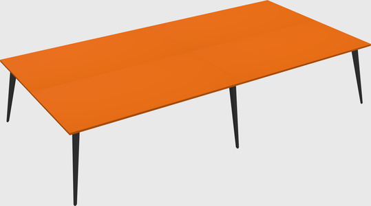 Shared rectangular office desk system