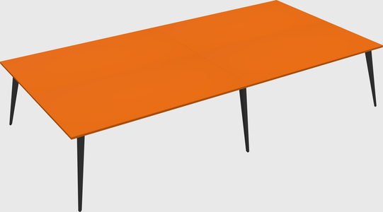 Shared rectangular office desk system