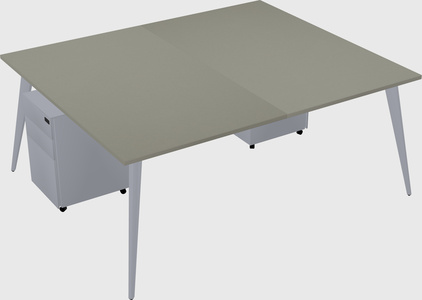 Shared rectangular office desk system