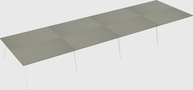 Shared rectangular office desk system