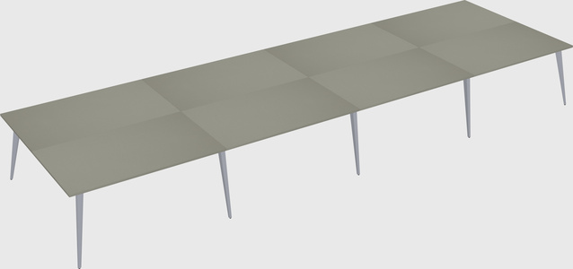 Shared rectangular office desk system