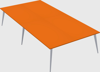 Shared rectangular office desk system
