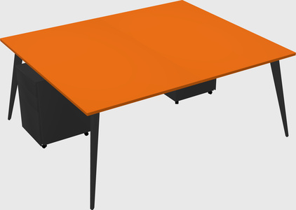 Shared rectangular office desk system