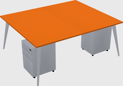 Shared rectangular office desk system