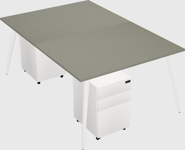 Shared rectangular office desk system