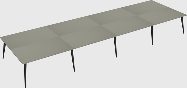 Shared rectangular office desk system