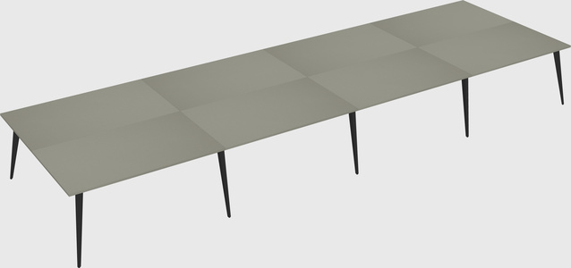 Shared rectangular office desk system