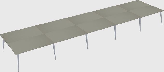 Shared rectangular office desk system