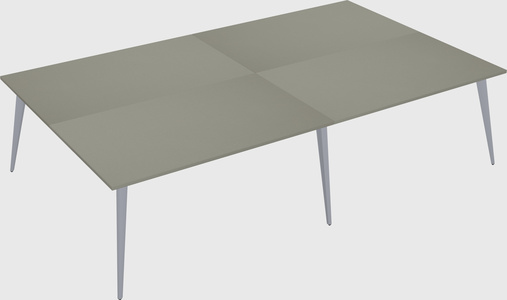 Shared rectangular office desk system