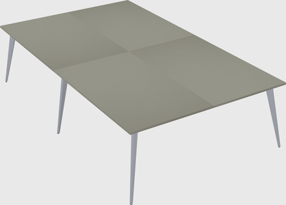 Shared rectangular office desk system