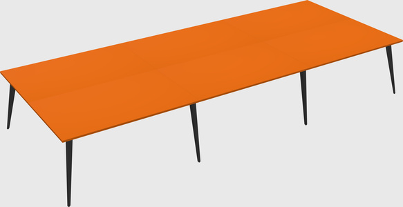 Shared rectangular office desk system