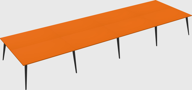 Shared rectangular office desk system