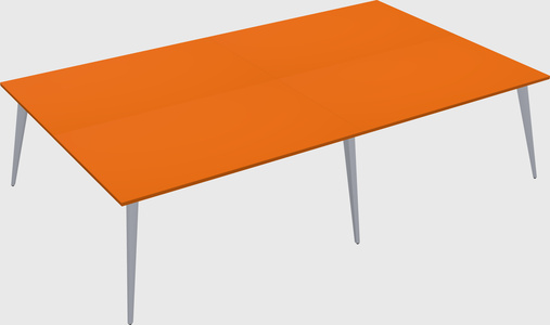 Shared rectangular office desk system