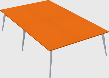 Shared rectangular office desk system