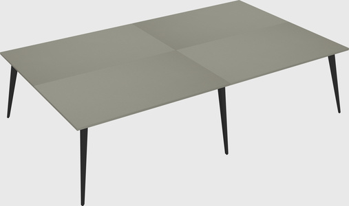 Shared rectangular office desk system