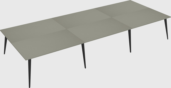 Shared rectangular office desk system