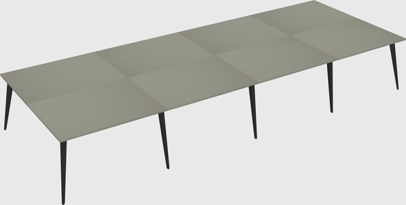 Shared rectangular office desk system