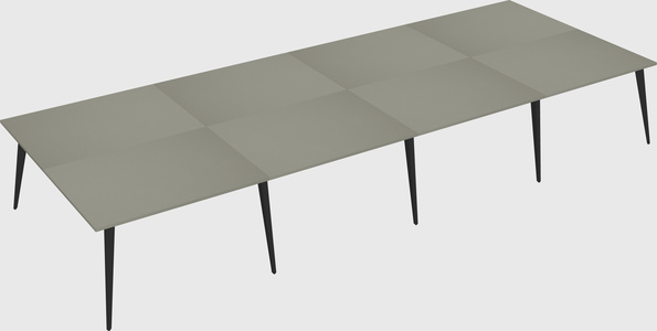 Shared rectangular office desk system