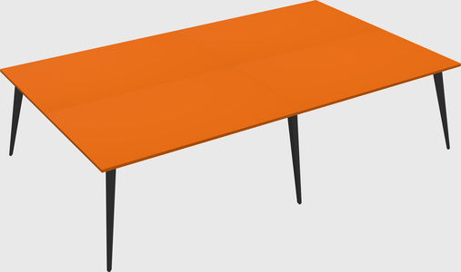 Shared rectangular office desk system