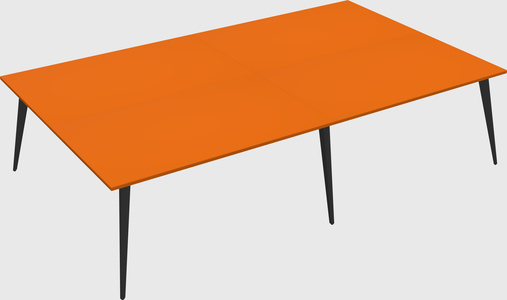 Shared rectangular office desk system