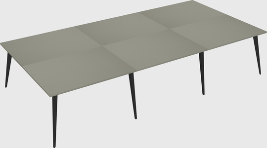 Shared rectangular office desk system