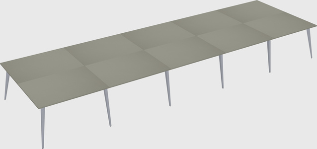 Shared rectangular office desk system