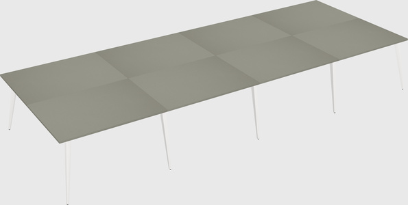 Shared rectangular office desk system