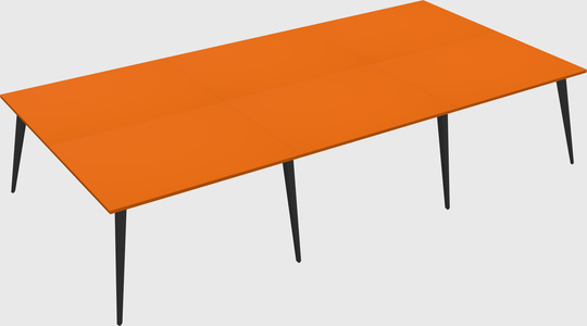 Shared rectangular office desk system