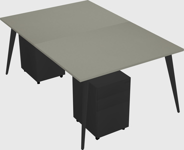 Shared rectangular office desk system