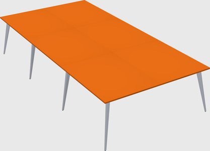 Shared rectangular office desk system