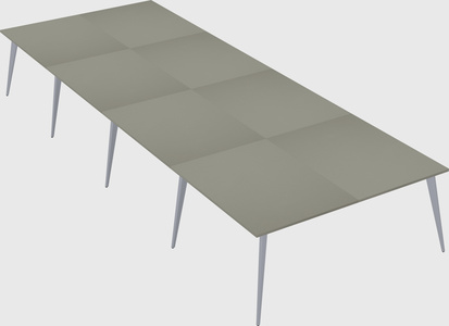 Shared rectangular office desk system