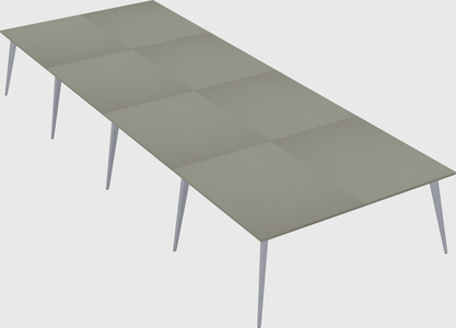 Shared rectangular office desk system
