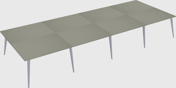 Shared rectangular office desk system