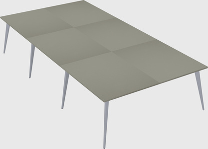 Shared rectangular office desk system