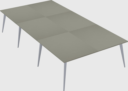 Shared rectangular office desk system
