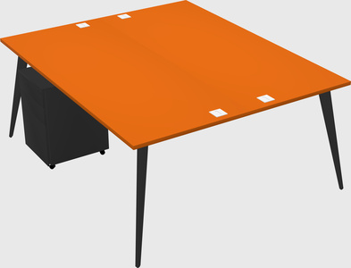 Shared rectangular office desk system