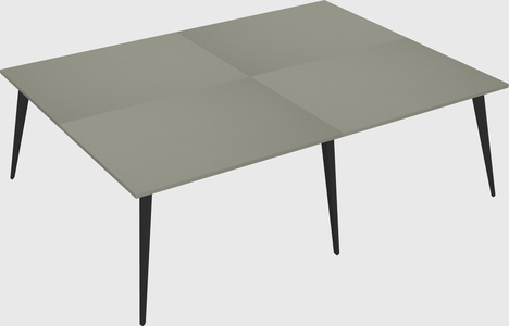 Shared rectangular office desk system