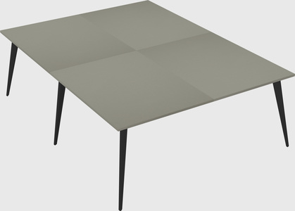Shared rectangular office desk system
