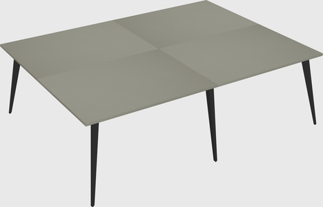 Shared rectangular office desk system