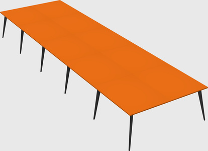 Shared rectangular office desk system