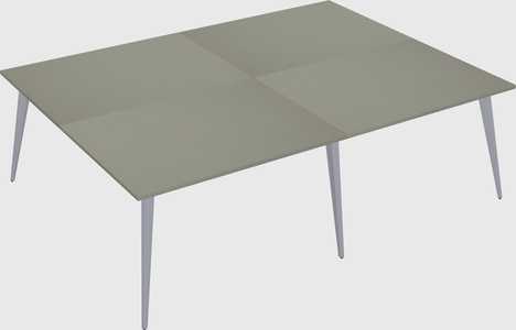 Shared rectangular office desk system