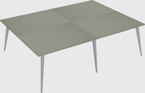 Shared rectangular office desk system