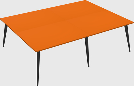 Shared rectangular office desk system